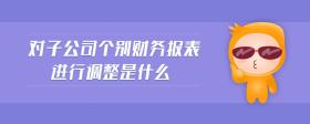 對(duì)子公司個(gè)別財(cái)務(wù)報(bào)表進(jìn)行調(diào)整是什么