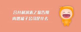 合并利潤(rùn)表之報(bào)告期內(nèi)增減子公司是什么