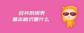 合并利潤(rùn)表基本格式是什么