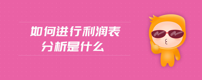 如何進(jìn)行利潤(rùn)表分析是什么