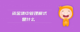 資金集中管理模式是什么