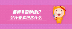 民間非盈利組織會計要素包含什么