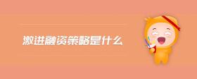 激進融資策略是什么