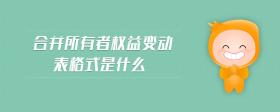 合并所有者權(quán)益變動(dòng)表格式是什么