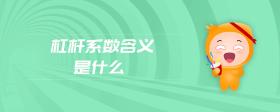 杠桿系數(shù)含義是什么
