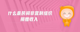 什么是民間非營(yíng)利組織捐贈(zèng)收入