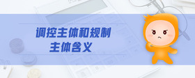 調(diào)控主體和規(guī)制主體含義