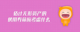 估計(jì)無形資產(chǎn)的使用壽命應(yīng)考慮什么