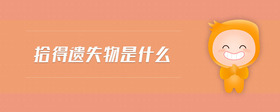 拾得遺失物是什么