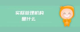 實(shí)際管理機(jī)構(gòu)是什么