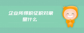 企業(yè)所得稅征稅對(duì)象是什么