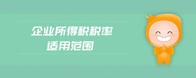 企業(yè)所得稅稅率適用范圍