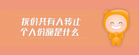 按份共有人轉(zhuǎn)讓個(gè)人份額是什么