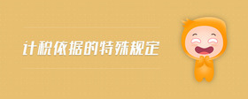 計(jì)稅依據(jù)的特殊規(guī)定