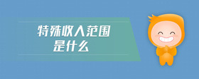 特殊收入范圍是什么