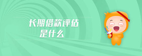 長期借款評估是什么