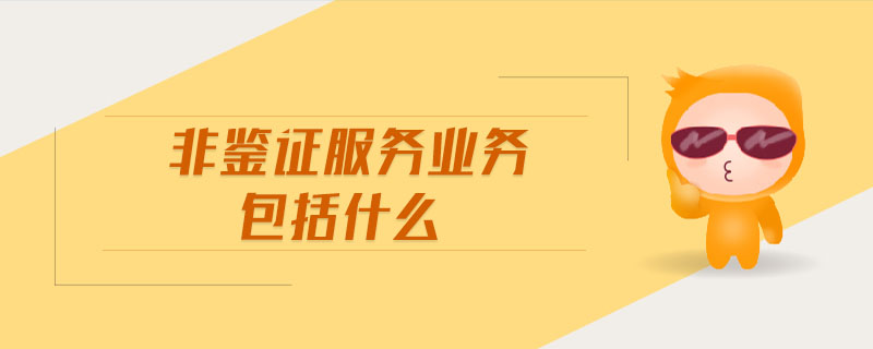 非鑒證服務(wù)業(yè)務(wù)包括什么
