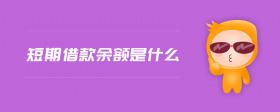 短期借款余額是什么