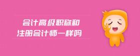 會計高級職稱和注冊會計師一樣嗎