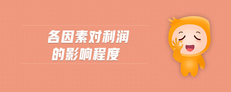 各因素對(duì)利潤(rùn)的影響程度