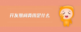 開發(fā)期間費用是什么
