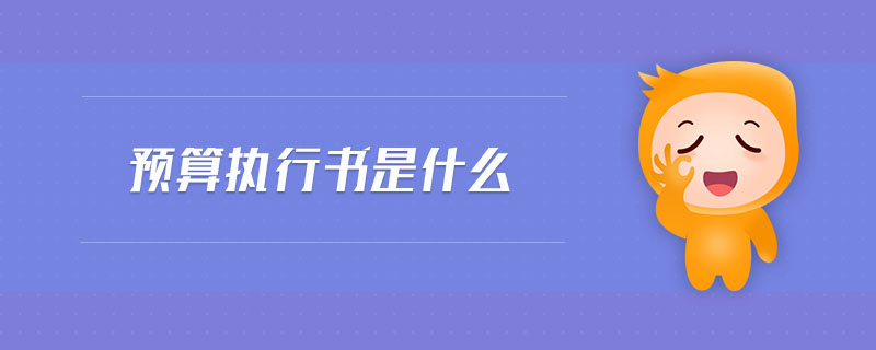 預(yù)算執(zhí)行書(shū)是什么