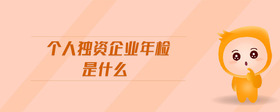 個人獨資企業(yè)年檢是什么
