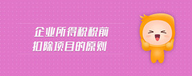 企業(yè)所得稅稅前扣除項目的原則