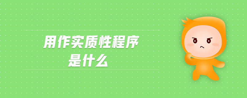 用作實(shí)質(zhì)性程序是什么