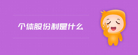 個體股份制是什么
