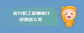 應(yīng)付職工薪酬審計說明怎么寫