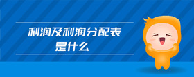 利潤(rùn)及利潤(rùn)分配表是什么