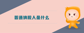 普通納稅人是什么