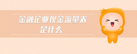金融企業(yè)現(xiàn)金流量表是什么