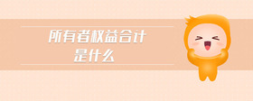 所有者權(quán)益合計是什么