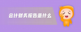 會計財務(wù)報告是什么