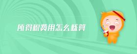 所得稅費(fèi)用怎么核算