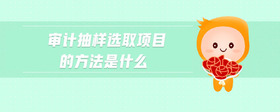 審計(jì)抽樣選取項(xiàng)目的方法是什么