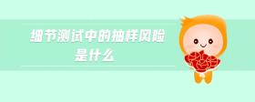 細(xì)節(jié)測試中的抽樣風(fēng)險(xiǎn)是什么