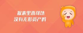 報(bào)表里不可以沒(méi)有無(wú)形資產(chǎn)嗎