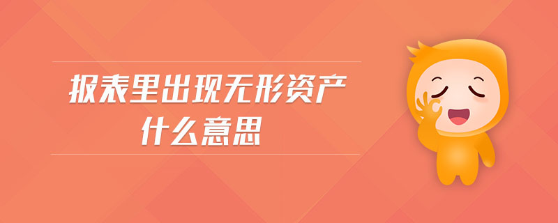 報(bào)表里出現(xiàn)無(wú)形資產(chǎn)什么意思