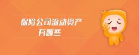 保險(xiǎn)公司流動(dòng)資產(chǎn)有哪些