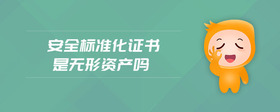 安全標(biāo)準(zhǔn)化證書是無形資產(chǎn)嗎