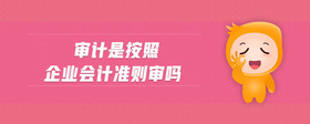 審計是按照企業(yè)會計準(zhǔn)則審嗎