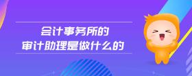 會計事務(wù)所的審計助理是做什么的