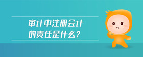 審計中注冊會計師的責(zé)任是什么?