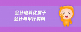 會(huì)計(jì)電算化屬于會(huì)計(jì)與審計(jì)類嗎