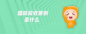 國際稅收原則是什么