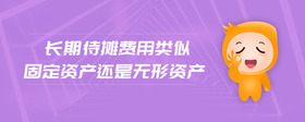長期待攤費(fèi)用類似固定資產(chǎn)還是無形資產(chǎn)