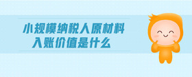 小規(guī)模納稅人原材料入賬價值是什么